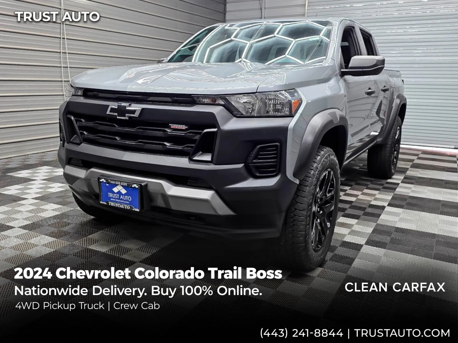 Gray 2024 Chevrolet Colorado 4WD Trail Boss Crew Cab Pickup Truck for sale in Sykesville, MD