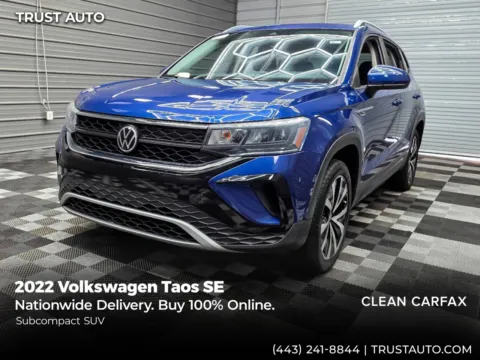 Blue 2022 Volkswagen Taos SE SUV for sale in Sykesville, MD