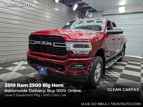 Red 2019 Ram 2500 Big Horn 4WD Crew Cab 8FT Long Bed Cummins Diesel Pickup Truck w/Level 2 Equipment Pkg for sale in Sykesville, MD