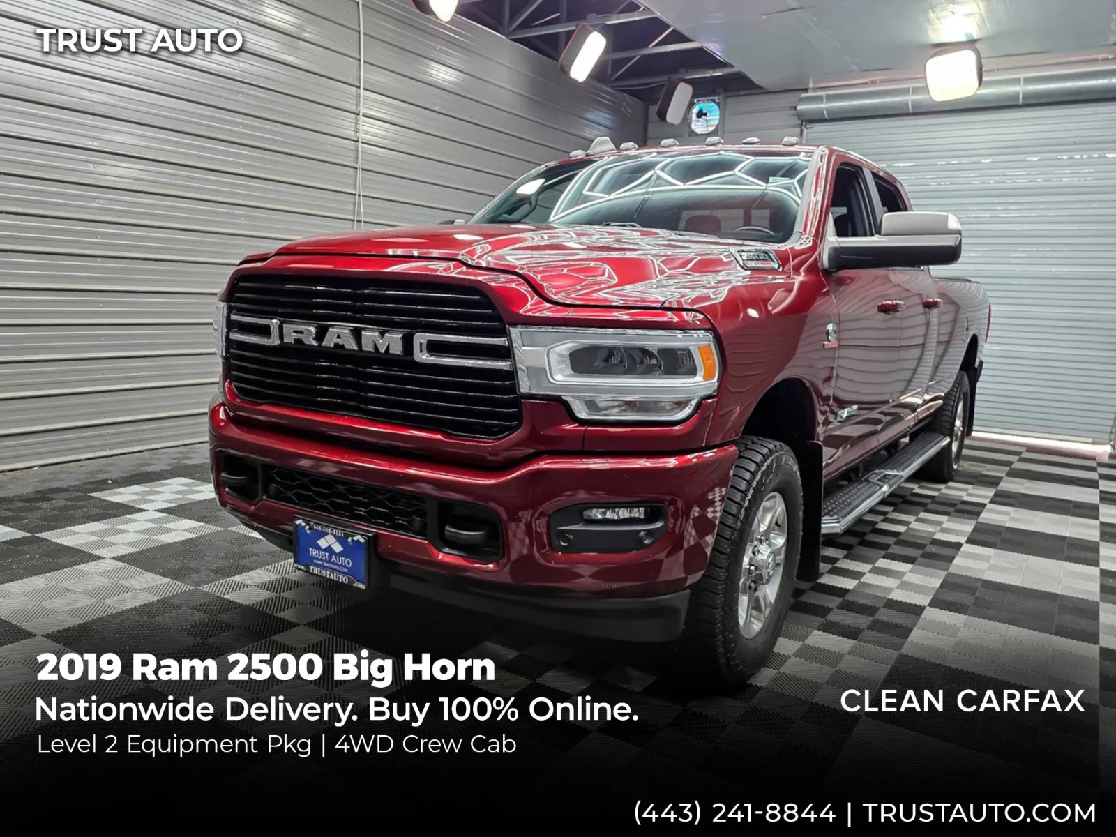 2019 Ram 2500 Big Horn 4WD Crew Cab 8FT Long Bed Cummins Diesel Pickup Truck w/Level 2 Equipment Pkg