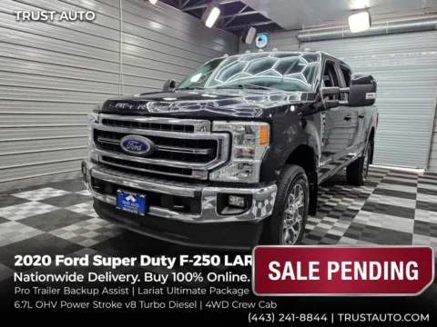 Black 2020 Ford Super Duty F-250 LARIAT 4WD Crew Cab Power Stroke Diesel Pickup Truck w/Ultimate for sale in Sykesville, MD