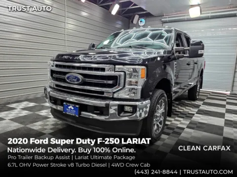 Black 2020 Ford Super Duty F-250 LARIAT 4WD Crew Cab Power Stroke Diesel Pickup Truck w/Ultimate Pkg for sale in Sykesville, MD