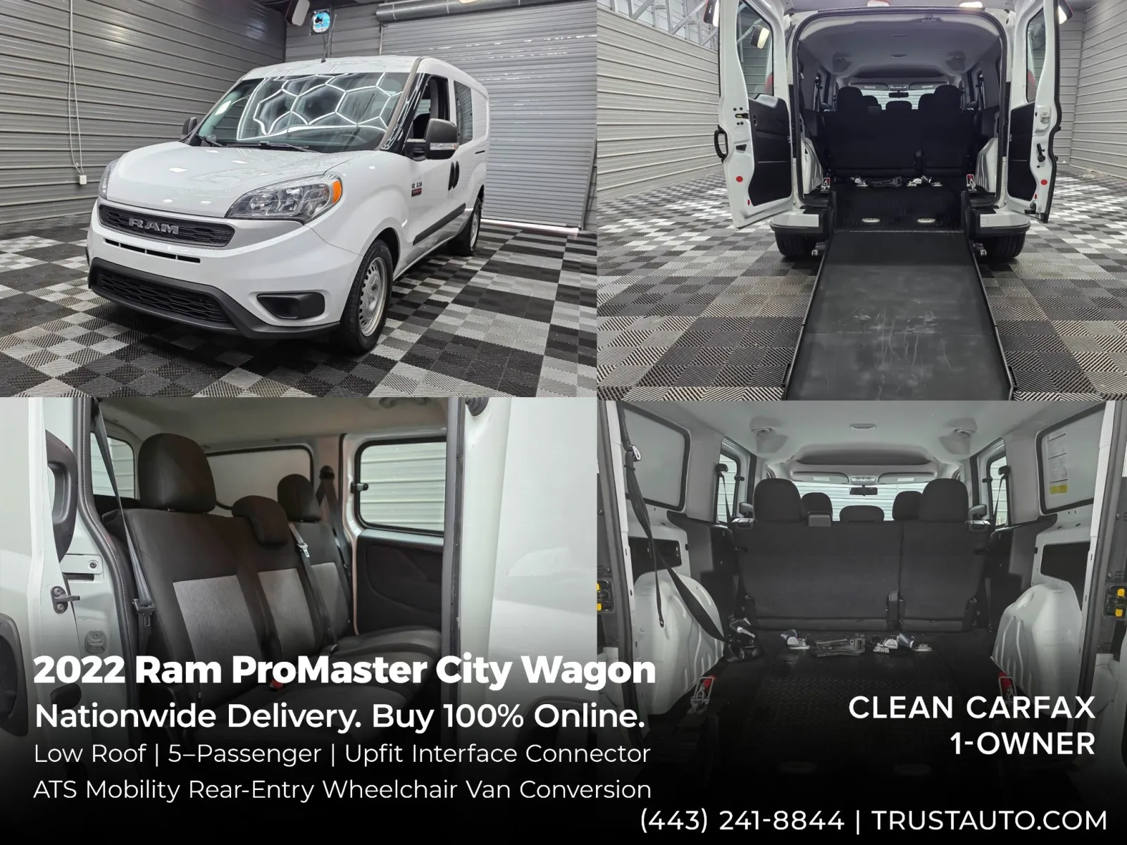 2022 Ram ProMaster City Wagon Low Roof 5-Passenger Wheelchair Accessible Van/Mobility Conversion