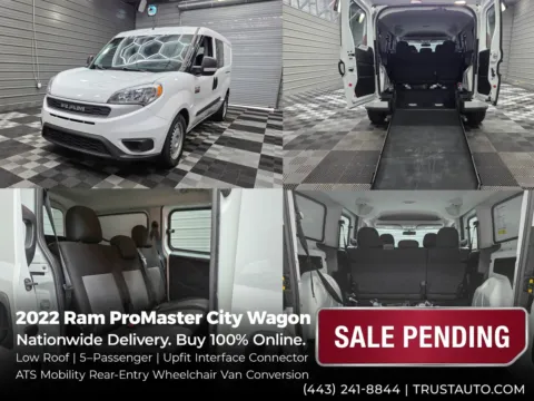 White 2022 Ram ProMaster City Wagon Low Roof 5-Passenger Wheelchair Accessible Van/Mobility Conversi for sale in Sykesville, MD