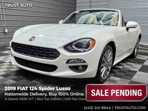 White 2019 Fiat 124 Spider Lusso Soft-Top Convertible w/Red Top Edition/6-Speed A/T for sale in Sykesville, MD