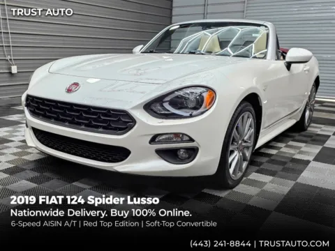 White 2019 FIAT 124 Spider Lusso Soft-Top Convertible w/Red Top Edition/6-Speed A/T for sale in Sykesville, MD