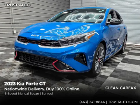 Blue 2023 Kia Forte GT 6-Speed Manual Sedan for sale in Sykesville, MD