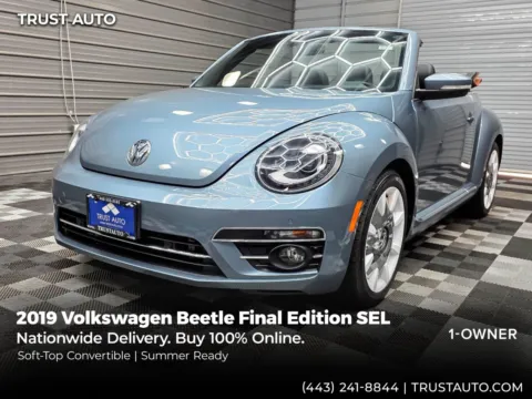Blue 2019 Volkswagen Beetle Final Edition SEL Soft-Top Convertible for sale in Sykesville, MD