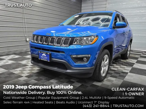 Blue 2019 Jeep Compass Latitude 4WD SUV for sale in Sykesville, MD