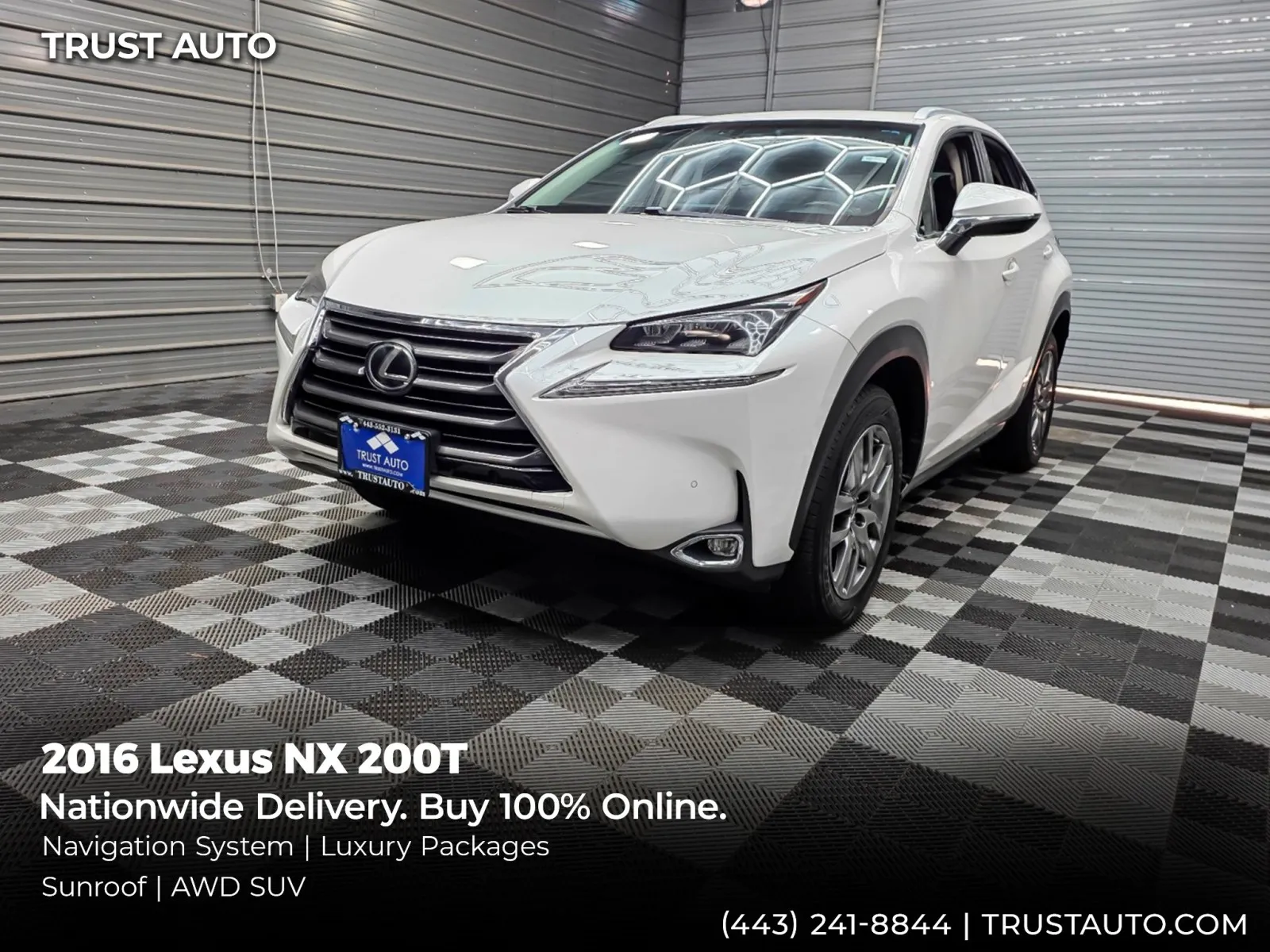 White 2016 Lexus NX 200t AWD SUV w/Luxury Pkg for sale in Sykesville, MD