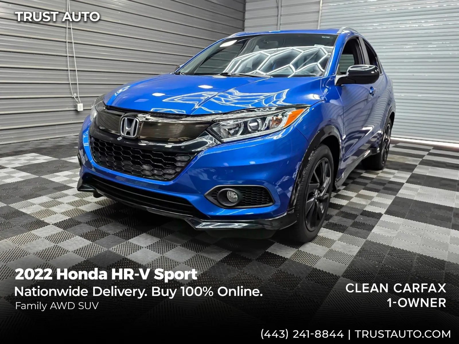 Blue 2022 Honda HR-V Sport AWD SUV for sale in Sykesville, MD