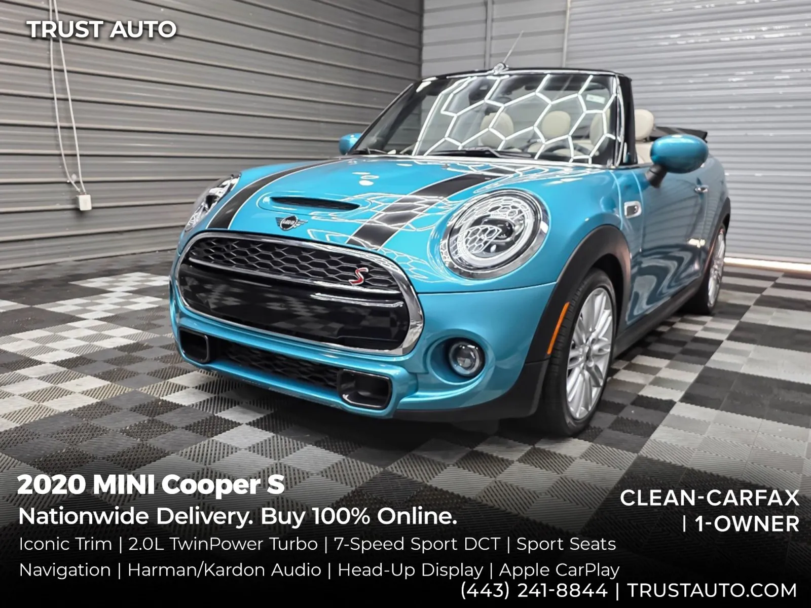 Blue 2020 MINI Cooper S Soft-Top Convertible w/Iconic Trim for sale in Sykesville, MD