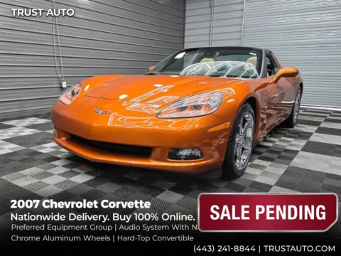 Orange 2007 Chevrolet Corvette Hard-Top Convertible Sport Coupe w/Preferred Equipment Group for sale in Sykesville, MD