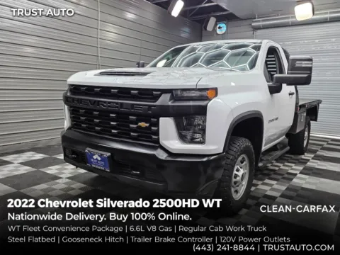 White 2022 Chevrolet Silverado 2500HD WT Reg Cab 8FT Long Bed 6.6L V8 Work Pickup Truck w/Convenience Pkg for sale in Sykesville, MD