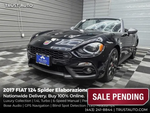 Black 2017 FIAT 124 Spider Elaborazione Abarth 6-Speed Manual Soft-Top Convertible for sale in Sykesville, MD