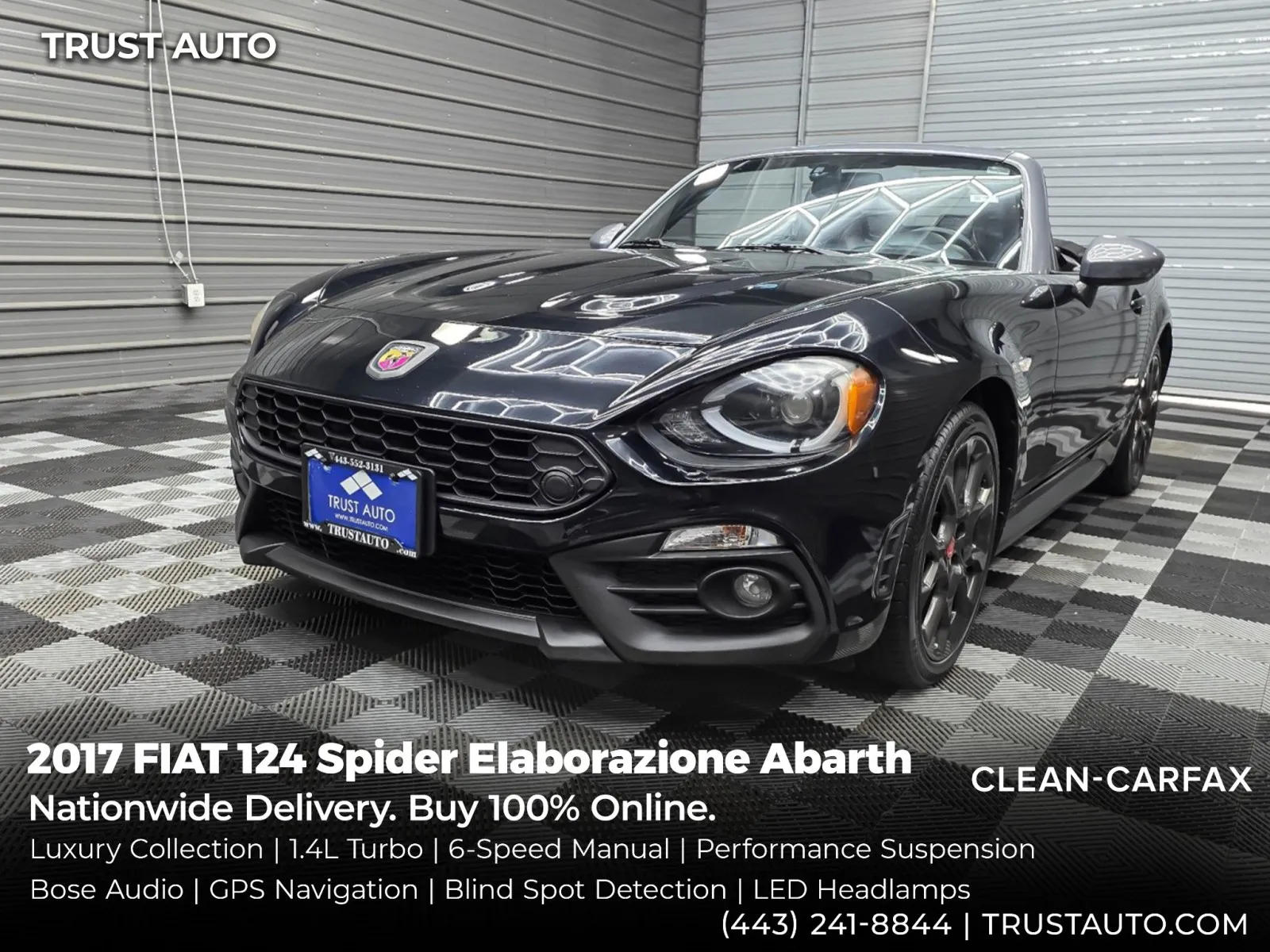 2017 FIAT 124 Spider Elaborazione Abarth 6-Speed Manual Soft-Top Convertible