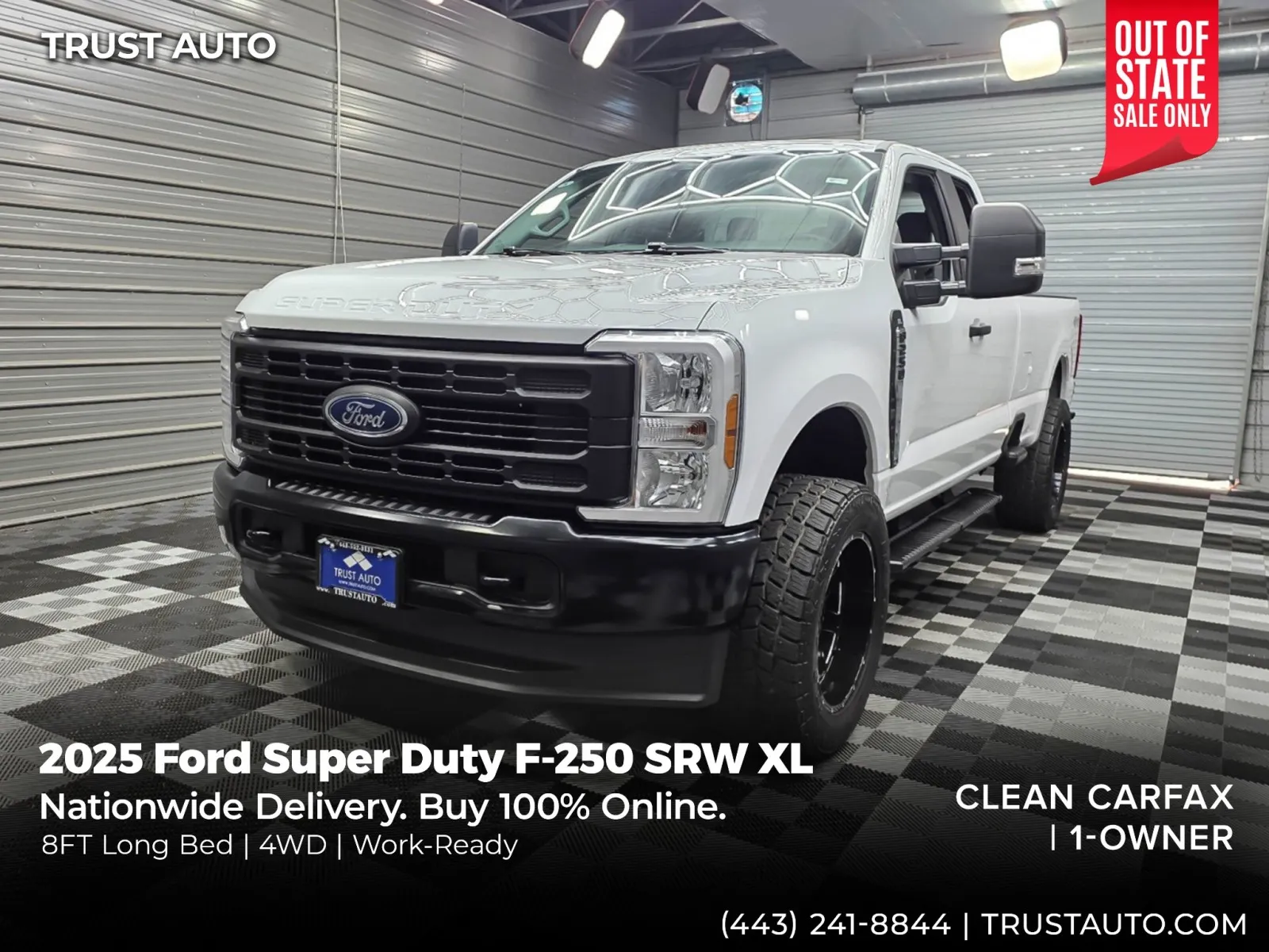 White 2025 Ford Super Duty F-250 XL 4WD SuperCab 8FT Long Bed Pickup Truck for sale in Sykesville, MD