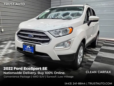 White 2022 Ford EcoSport SE 4WD SUV w/Convenience Pkg for sale in Sykesville, MD