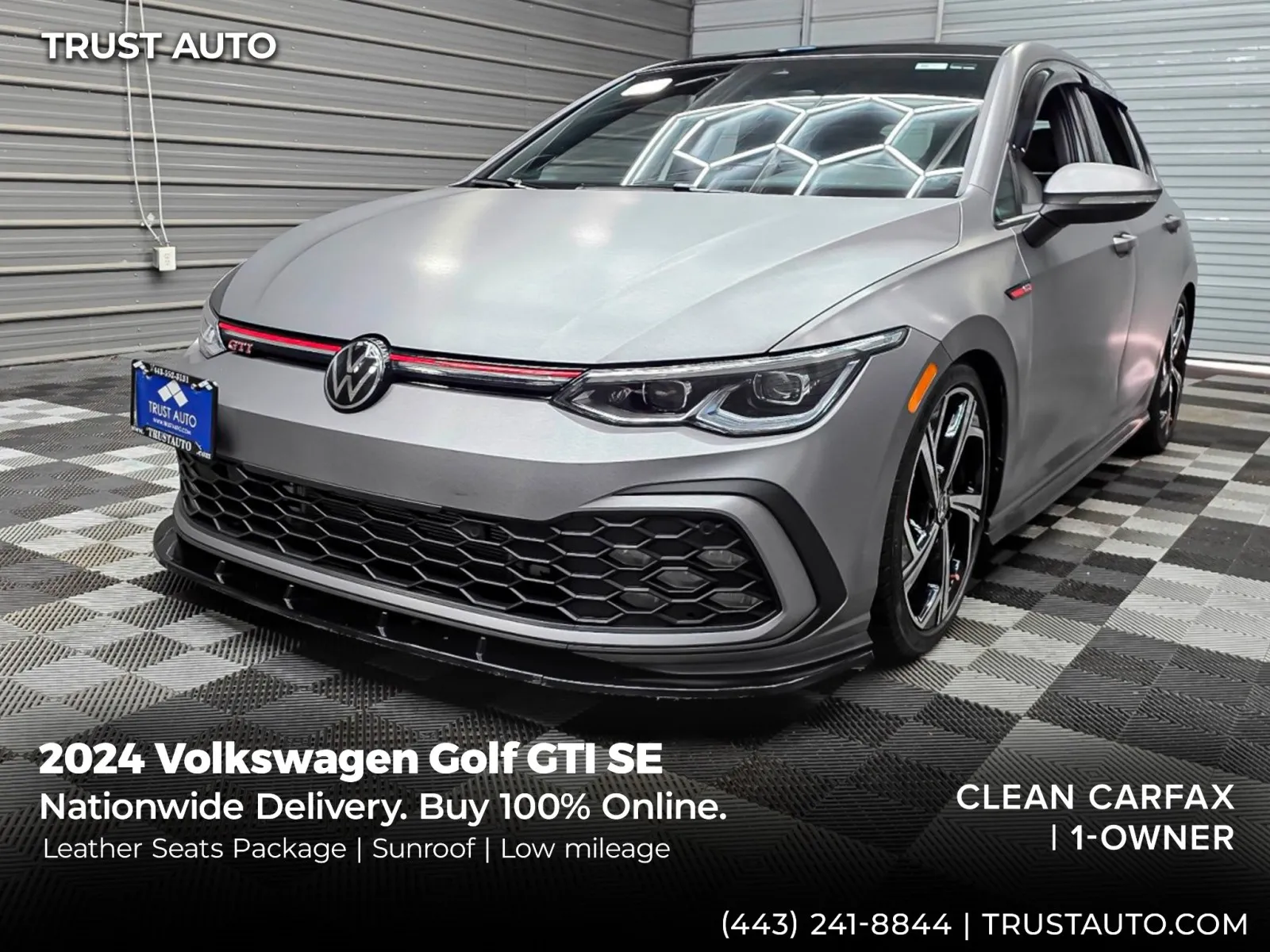 White 2024 Volkswagen Golf GTI SE 4-Door Hatchback for sale in Sykesville, MD