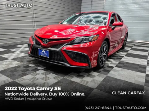 Red 2022 Toyota Camry SE AWD 4-Door Sedan for sale in Sykesville, MD