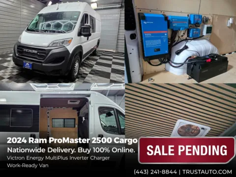 White 2024 Ram ProMaster 2500 Cargo Tradesman 159''WB High Roof Minivan/Van w/Victron Energy MultiPlus Inverter/Charger for sale in Sykesville, MD