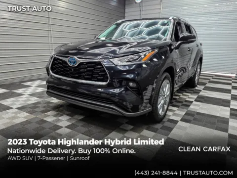 Black 2023 Toyota Highlander Hybrid Limited AWD 7-Passenger SUV for sale in Sykesville, MD