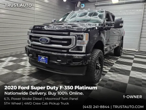 Black 2020 Ford Super Duty F-350 Platinum 4WD Crew Cab 6.7L Power Stroke Diesel Pickup Truck for sale in Sykesville, MD