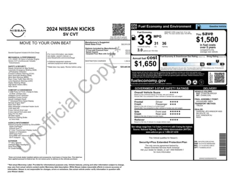 Another view of 2024 Nissan Kicks SV SUV for sale in Sykesville, MD at Trust Auto