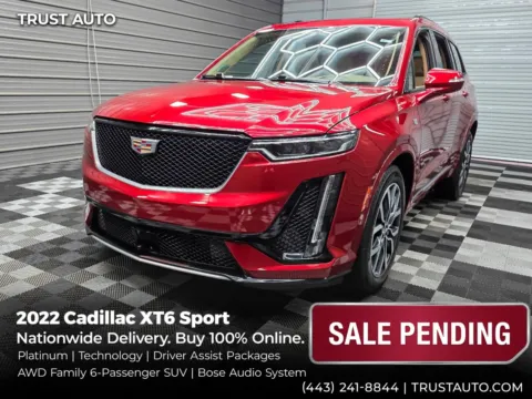 Red 2022 Cadillac XT6 Sport 6-Passenger AWD SUV w/Platinum/Technology Pkgs for sale in Sykesville, MD