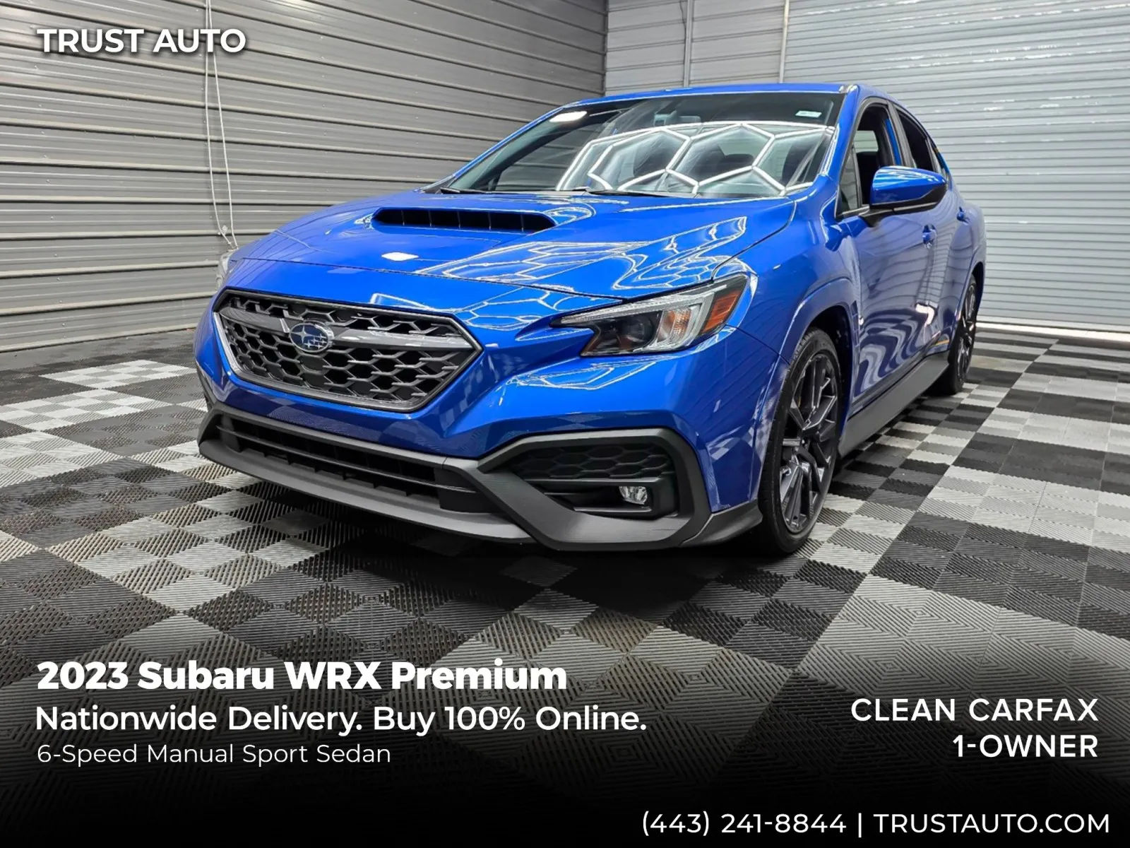 Blue 2023 Subaru WRX Premium AWD 6-Speed Manual Sedan for sale in Sykesville, MD