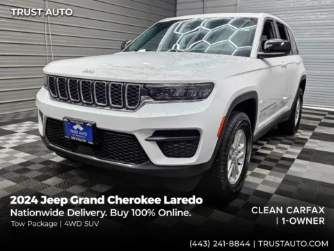 White 2024 Jeep Grand Cherokee Laredo 4WD SUV for sale in Sykesville, MD