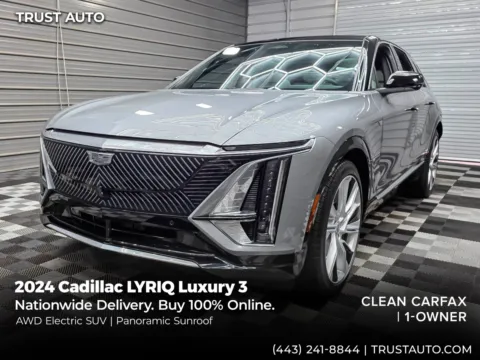 Silver 2024 Cadillac LYRIQ Luxury 3 AWD Electric SUV for sale in Sykesville, MD