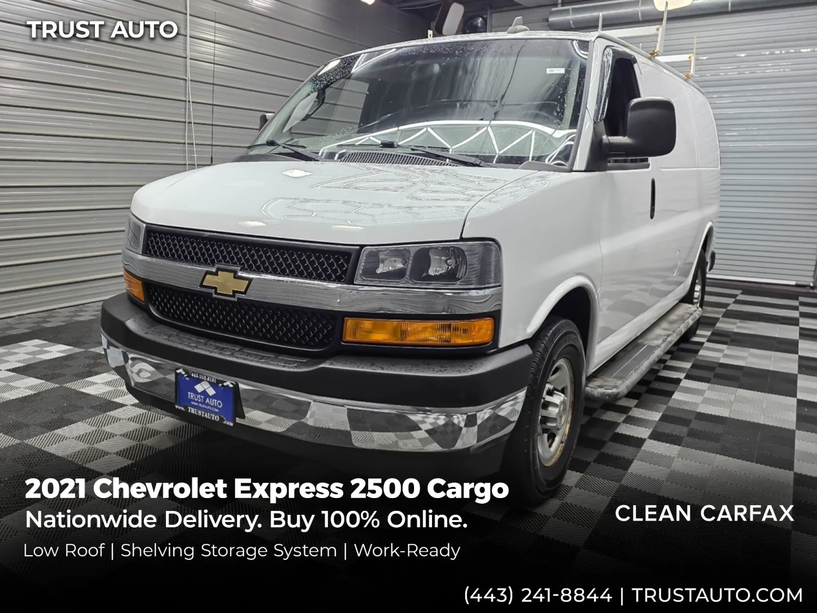 2021 Chevrolet Express 2500 Cargo 135''WB Low Roof Minivan/Van w/Shelving Storage System/Roof Racks