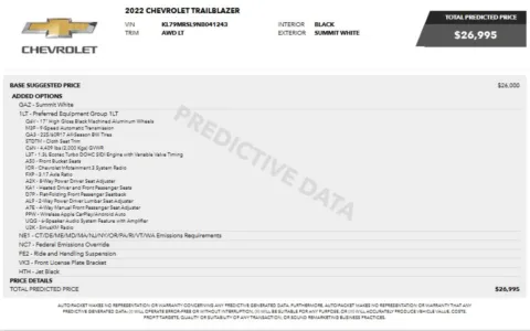 Another view of 2022 Chevrolet Trailblazer LT AWD SUV for sale in Sykesville, MD at Trust Auto