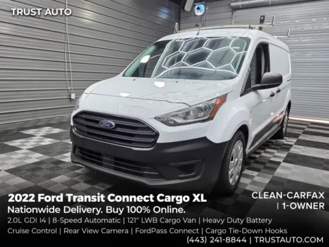 White 2022 Ford Transit Connect Cargo XL 121''LWB Minivan/Van w/Shelving Storage System for sale in Sykesville, MD
