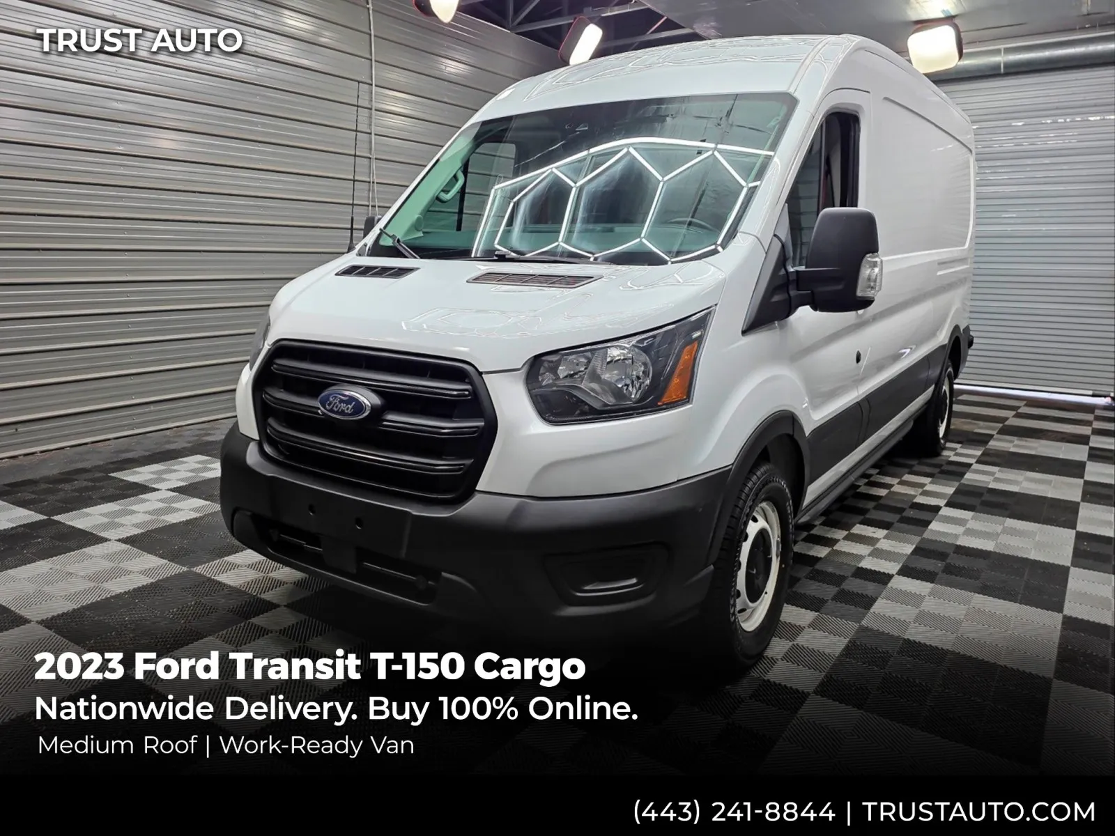 White 2020 Ford Transit T-150 Cargo 148''WB Medium Roof Minivan/Van for sale in Sykesville, MD