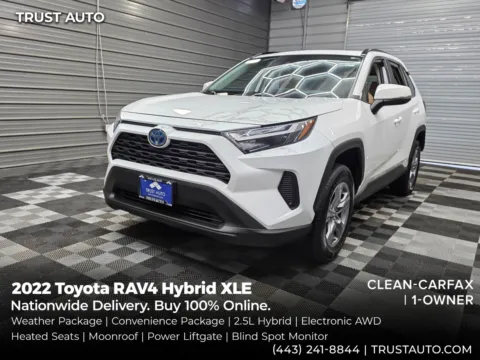 White 2022 Toyota RAV4 Hybrid XLE AWD SUV for sale in Sykesville, MD