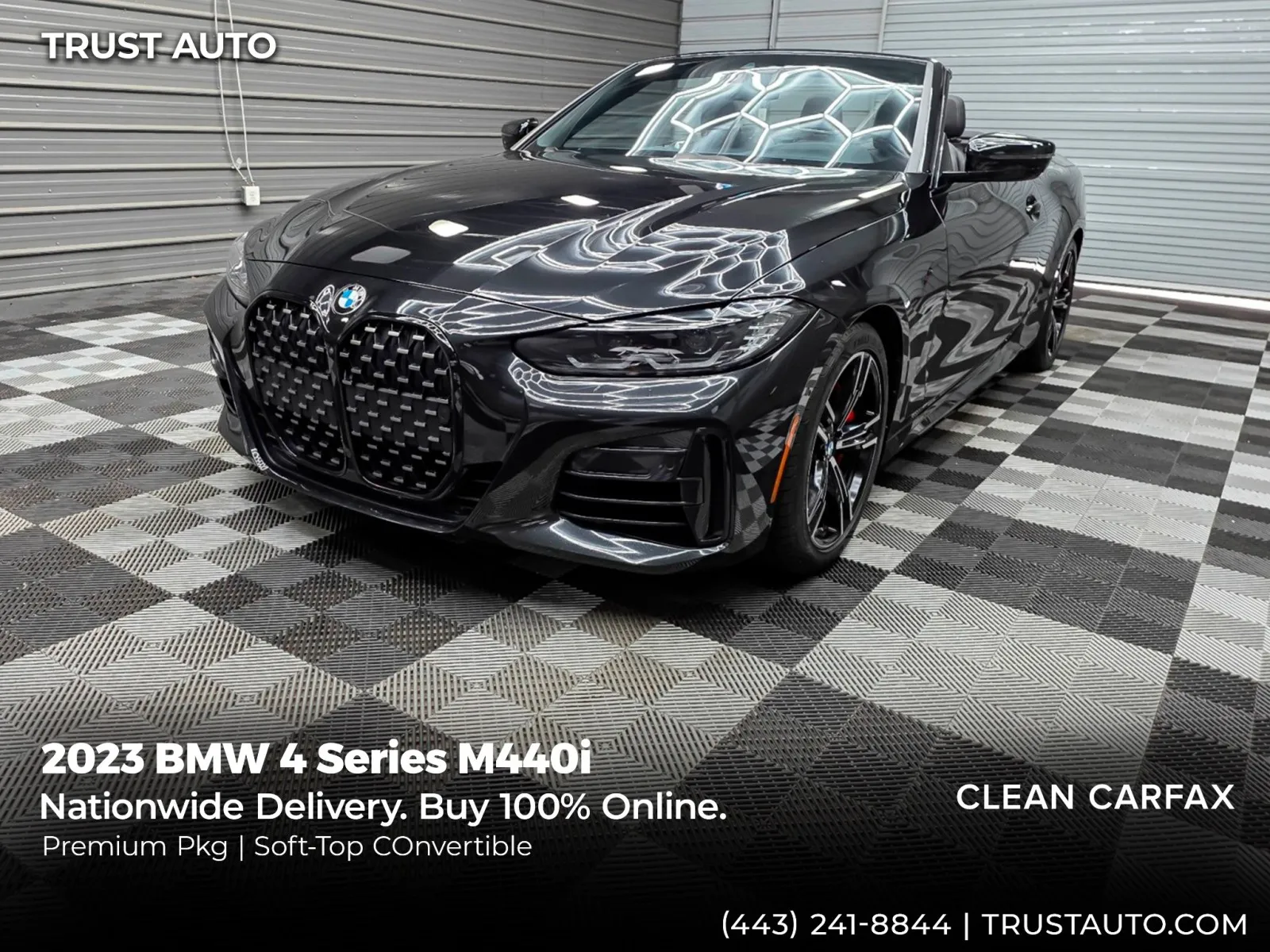 Black 2023 BMW 4 Series M440i Luxury Convertible w/Premium Pkg for sale in Sykesville, MD