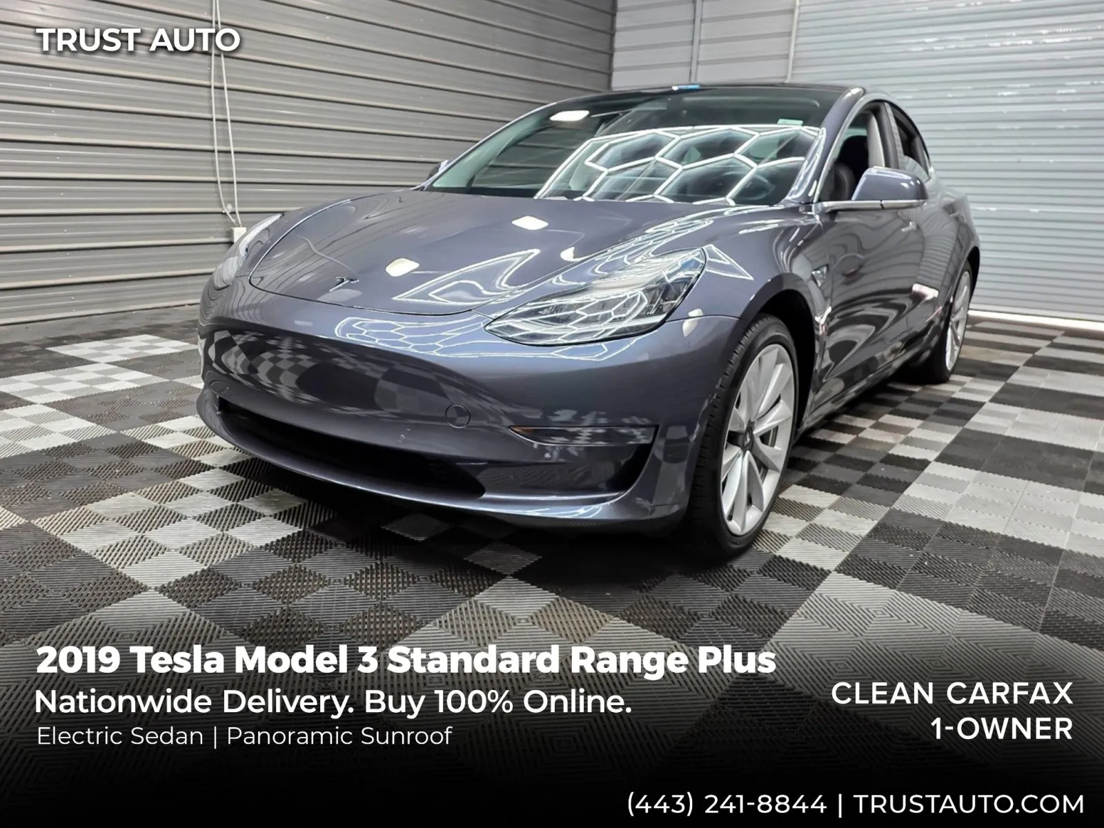 Silver 2019 Tesla Model 3 Standard Range Plus 4-Door Electric Sedan for sale in Sykesville, MD
