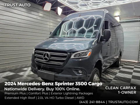 Gray 2024 Mercedes-Benz Sprinter 3500 Cargo 170''WB DRW High Roof Extended AWD Diesel Minivan/Van w/Premium Plus/Comfort Plus Pkgs for sale in Sykesville, MD