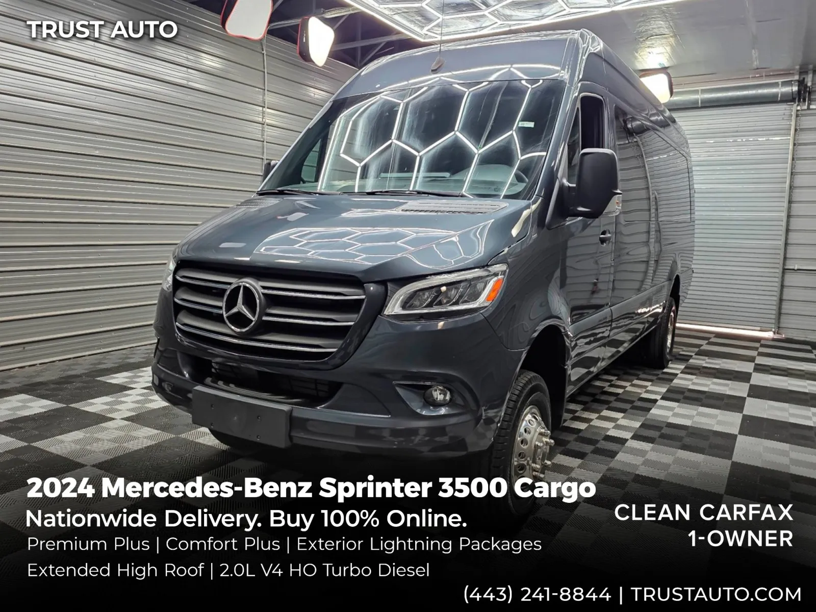 2024 Mercedes-Benz Sprinter 3500 Cargo 170''WB DRW High Roof Extended Diesel Minivan/Van w/Premium Plus/Comfort Plus Pkgs