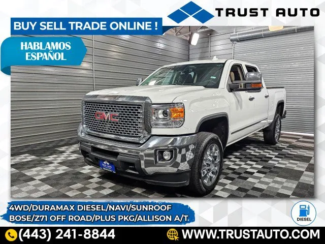 2015 GMC Sierra 2500HD Denali 4WD Crew Cab Duramax Diesel Pickup Truck w/Plus Pkg for sale in Sykesville, MD