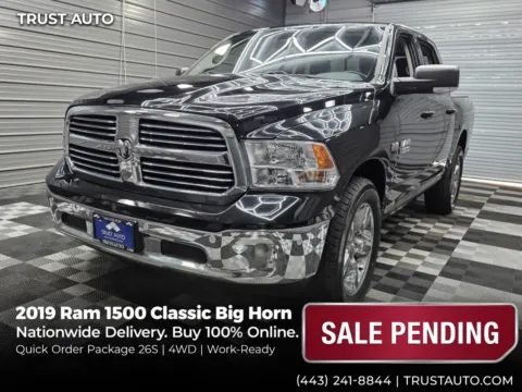 Black 2019 Ram 1500 Classic Big Horn 4WD Crew Cab Pickup Truck w/Quick Order Pkg for sale in Sykesville, MD