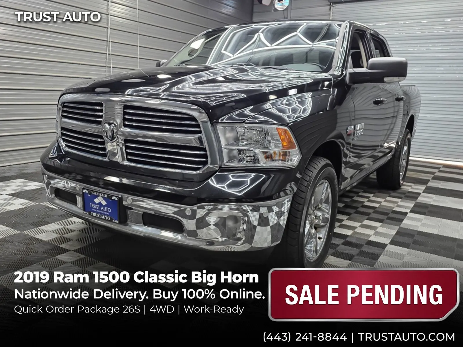 2019 Ram 1500 Classic Big Horn 4WD Crew Cab Pickup Truck w/Quick Order Pkg for sale in Sykesville, MD