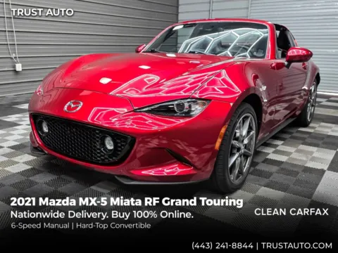 Red 2021 Mazda MX-5 Miata RF Grand Touring 6-Speed Manual Hard-Top Convertible for sale in Sykesville, MD