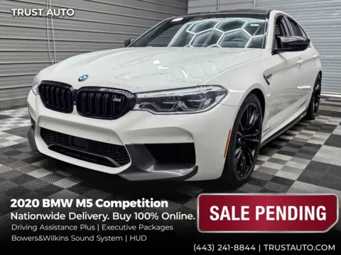 White 2020 BMW M5 Competition AWD Sedan w/Executive/Driving Assistance Plus for sale in Sykesville, MD