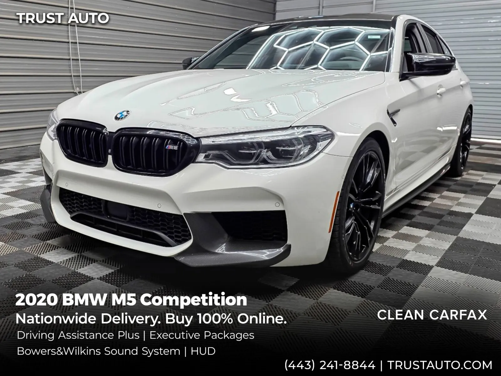 White 2020 BMW M5 Competition AWD Sedan w/Executive/Driving Assistance Plus for sale in Sykesville, MD