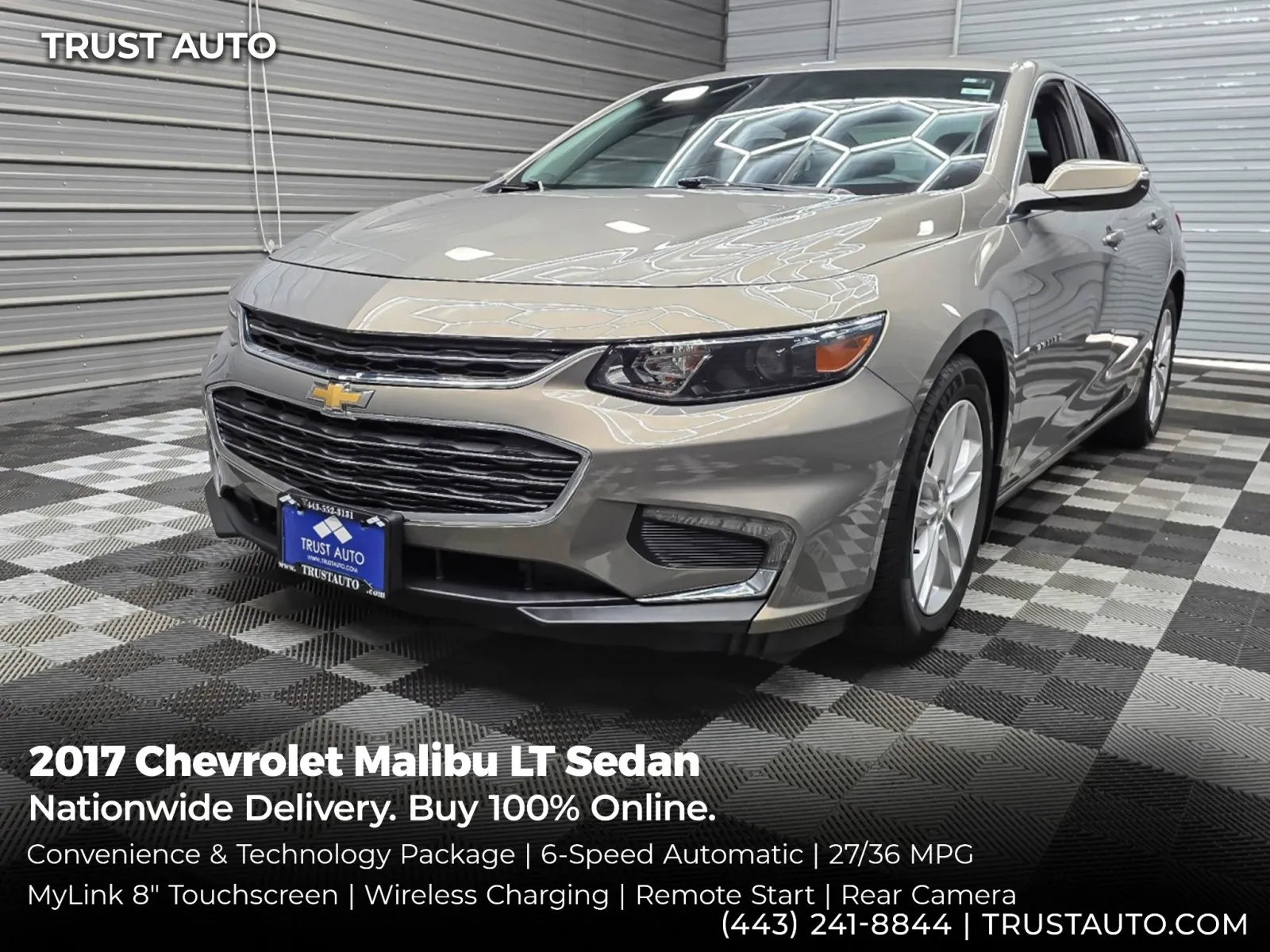 Gray 2017 Chevrolet Malibu LT Sedan for sale in Sykesville, MD