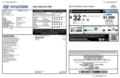 Another view of 2023 Hyundai Kona SE SUV for sale in Sykesville, MD at Trust Auto