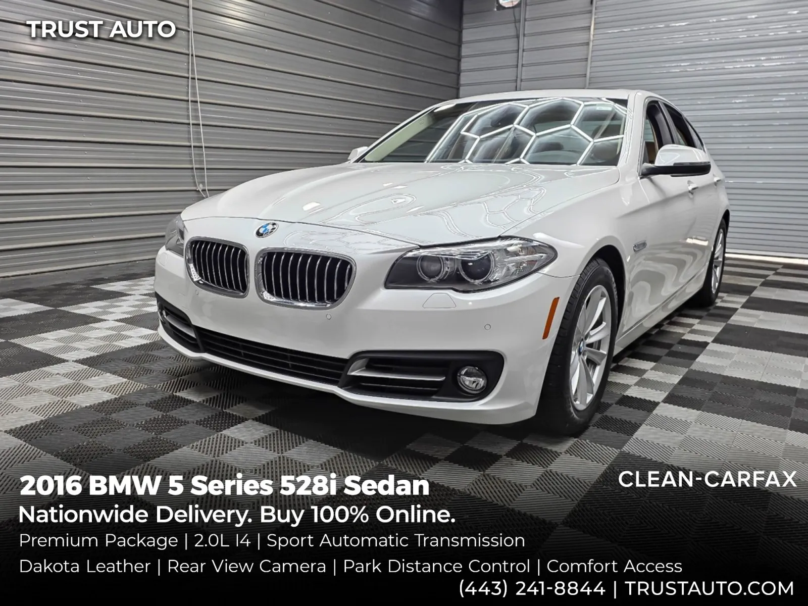 White 2016 BMW 5 Series 528i Sedan w/Premium Pkg for sale in Sykesville, MD